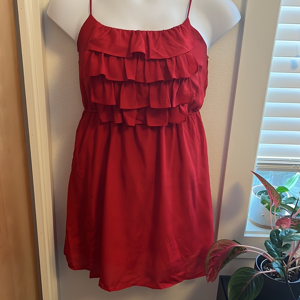 Forever21 Cherry Red Ruffled Dress